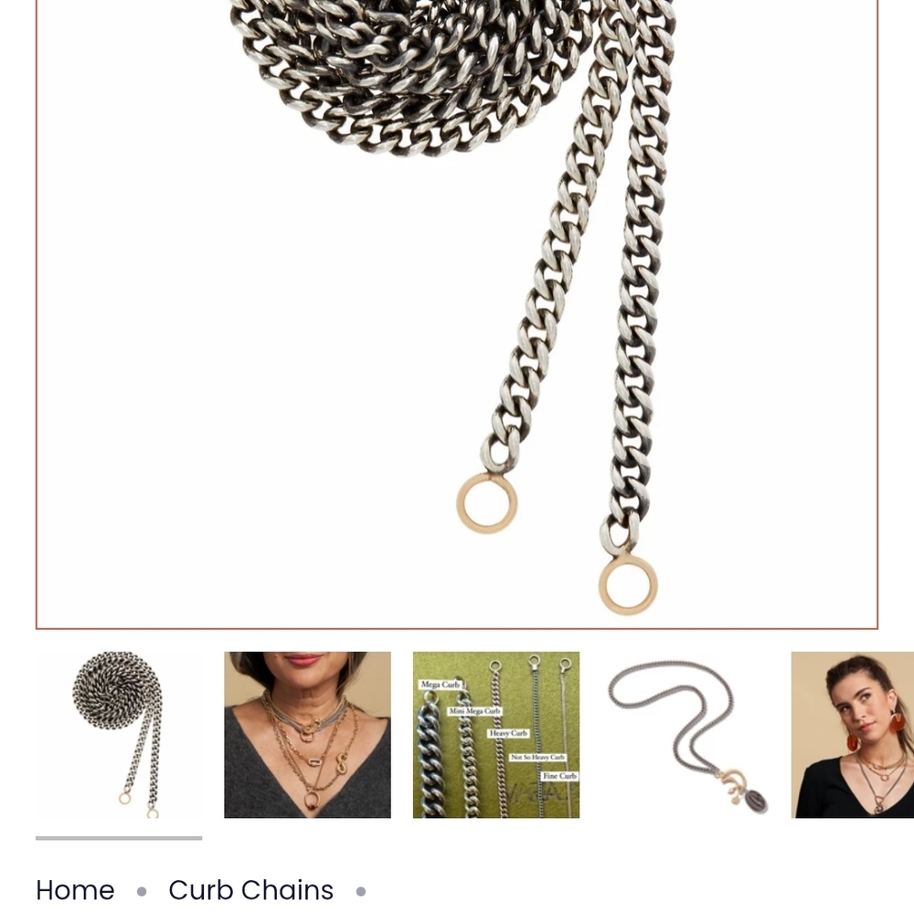 EUC Marla Aaron Silver Curb Chain Necklace